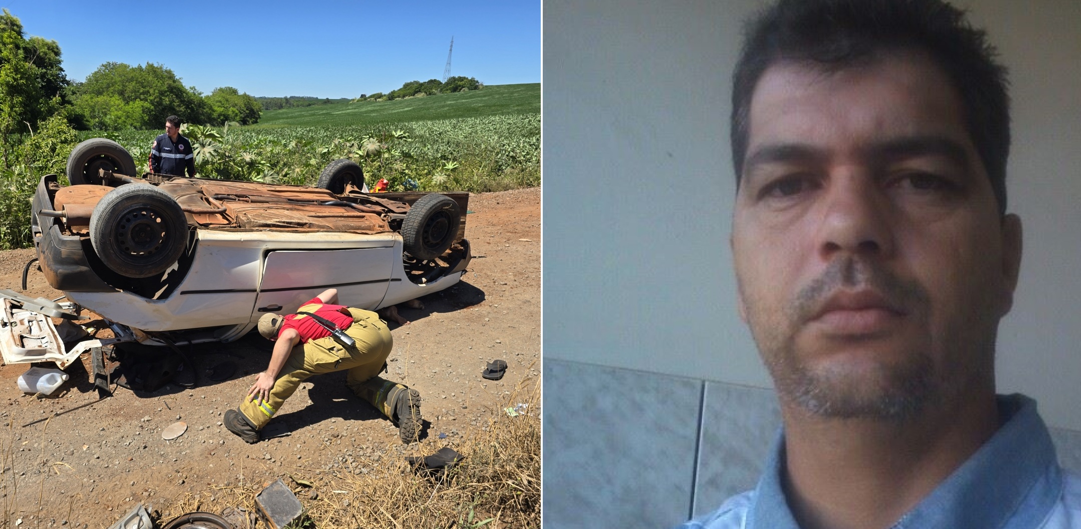 Homem morre após capotar carro e ser ejetado do veículo