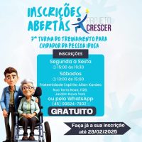 Imagem referente a Projeto Crescer abre inscrições para curso gratuito de cuidador de idosos em Cascavel