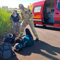 Imagem referente a Motociclista fica ferido em acidente na BR-467, em Cascavel