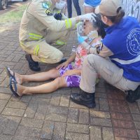 Imagem referente a Mulher cai na calçada e fica ferida no Brasmadeira