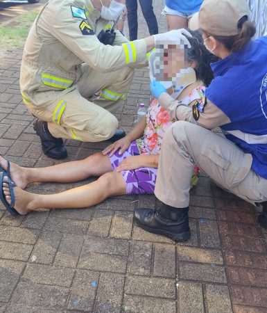 Imagem referente a Mulher cai na calçada e fica ferida no Brasmadeira