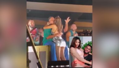 Imagem referente a Chifre ao vivo: blogueira beija cantor favorito na boca e marido pede divórcio; veja vídeo