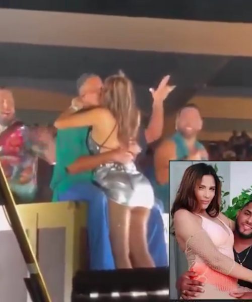 Imagem referente a Chifre ao vivo: blogueira beija cantor favorito na boca e marido pede divórcio; veja vídeo