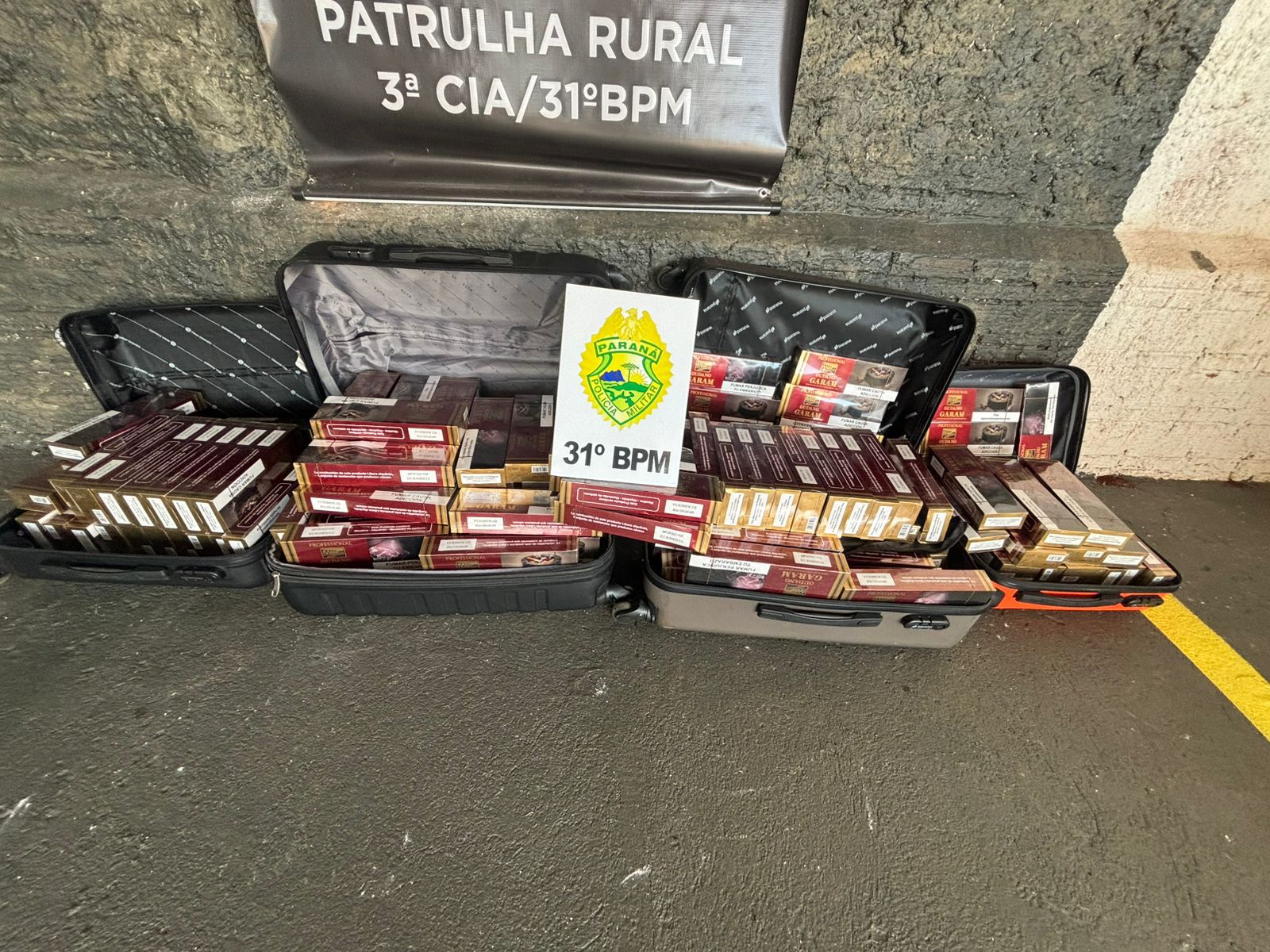 Patrulha Rural apreende R$ 20 mil em cigarros contrabandeados em Corbélia