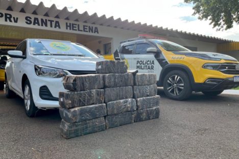 Imagem referente a PM apreende 200 quilos de maconha após perseguição em Diamante do Oeste