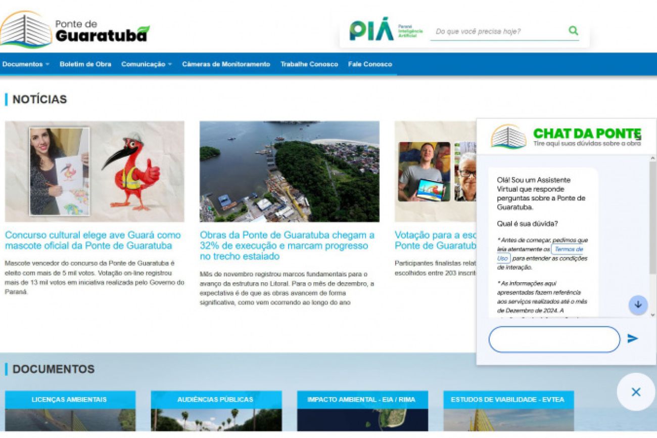 Inteligência Artificial impulsiona transparência na construção da Ponte de Guaratuba Inteligência Artificial impulsiona transparência na construção da Ponte de Guaratuba