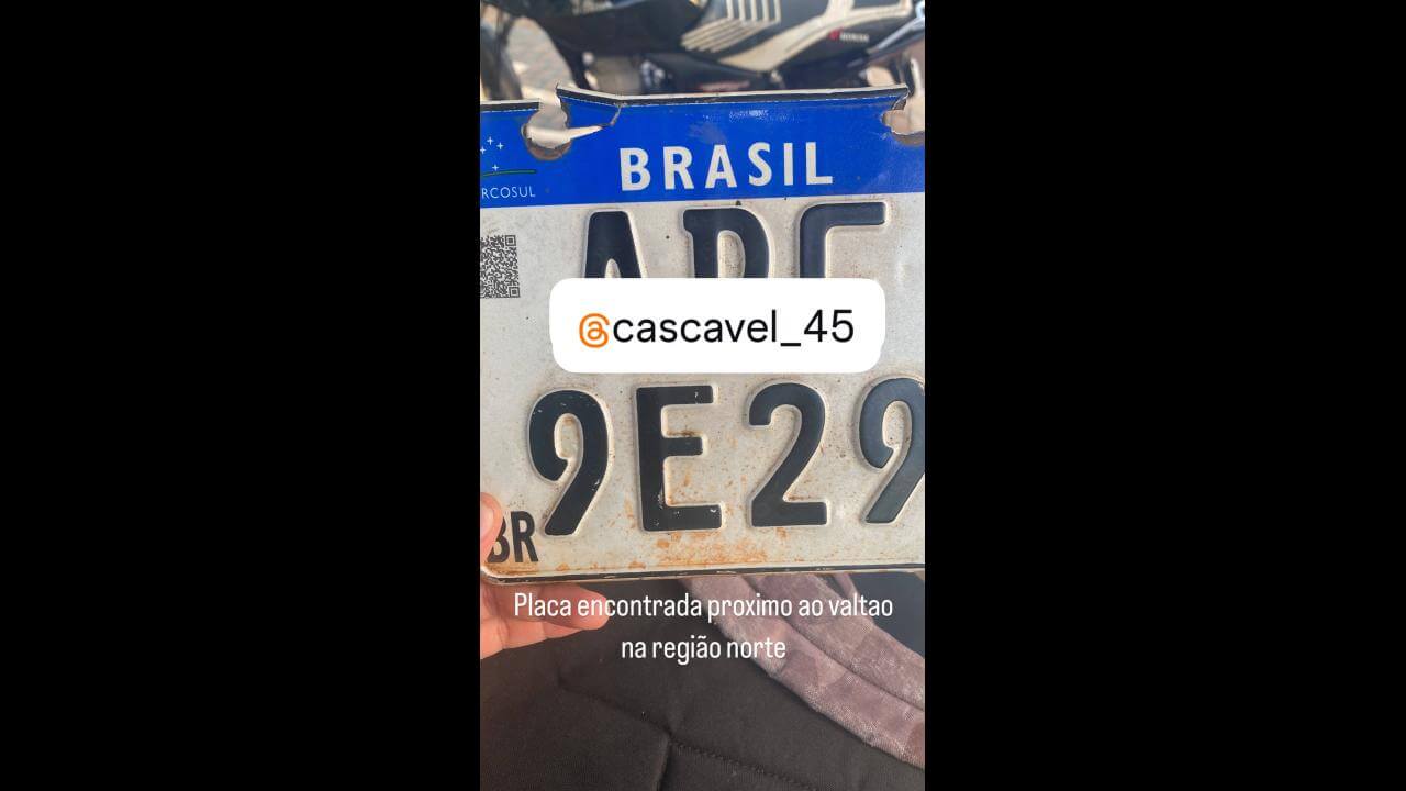 Foi encontrada uma placa no bairro Interlagos