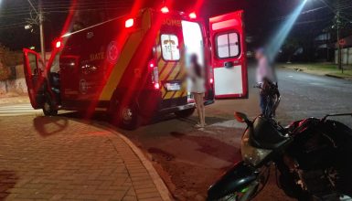 Imagem referente a Motociclista fica ferido em acidente de trânsito no Santa Felicidade