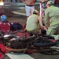 Imagem referente a Motociclista sofre fratura exposta em acidente na Avenida Brasil