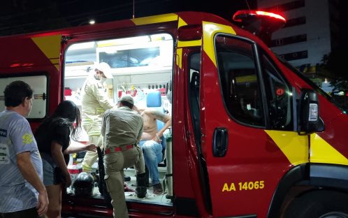 Imagem referente a Motociclista fica ferido em colisão com carro no Centro