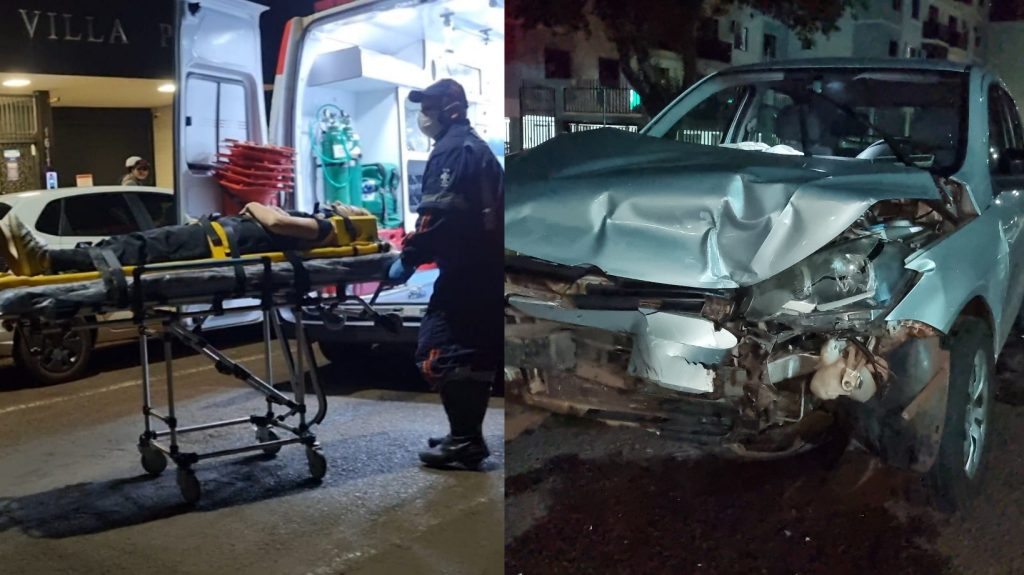 Forte impacto entre carros deixa jovem casal ferido no Centro de Cascavel Forte impacto entre carros deixa jovem casal ferido no Centro de Cascavel