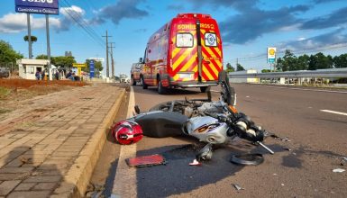 Imagem referente a Motociclista tem lesões graves em acidente às margens da BR-277