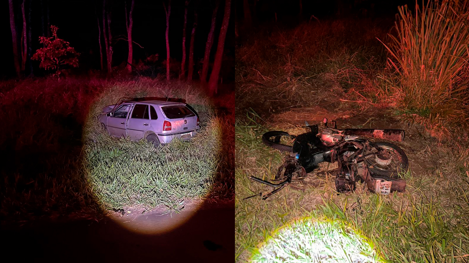 Motociclista de 35 anos e criança de 11 anos morrem em grave acidente na BR-272