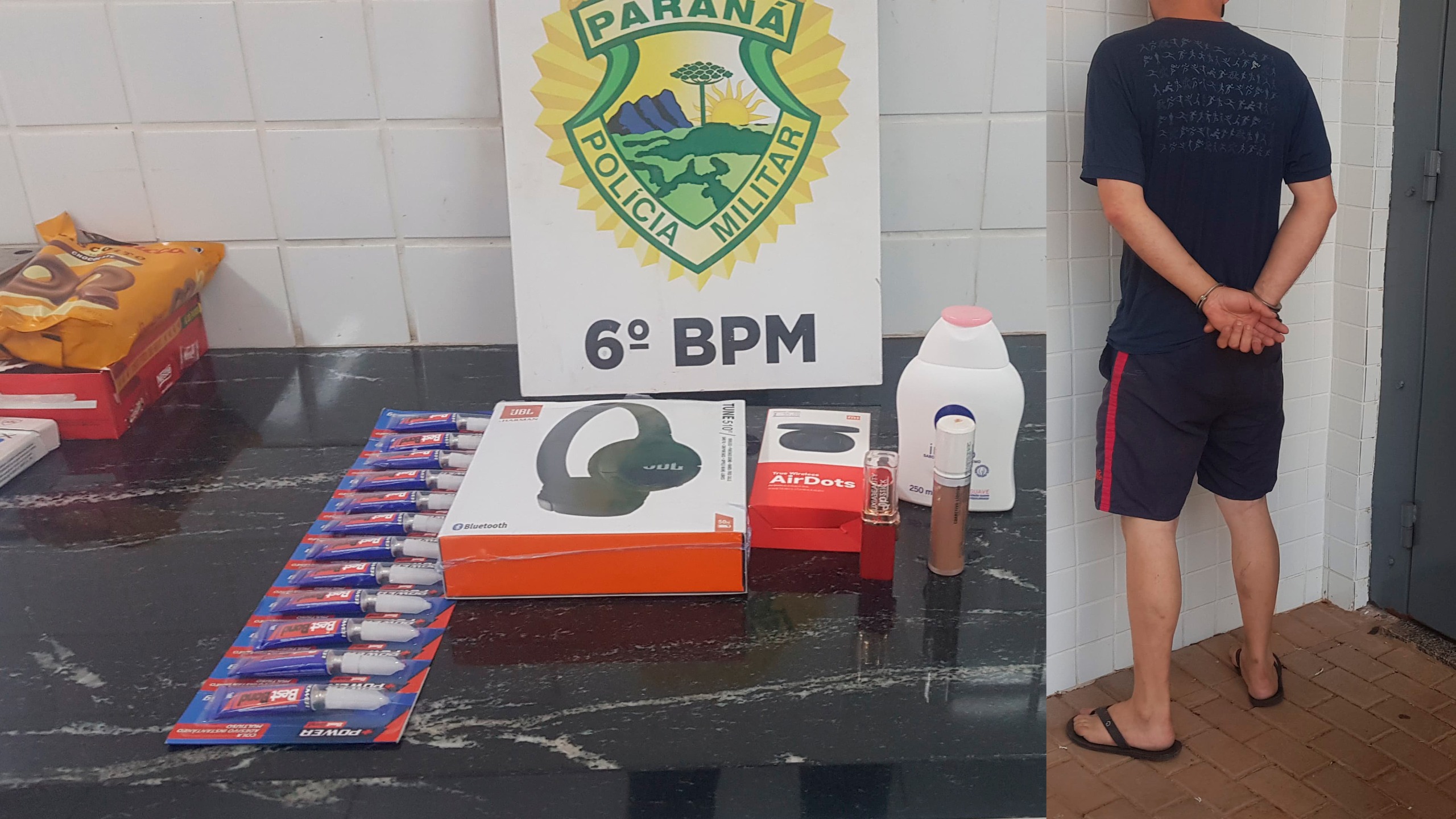Homem é preso após furtar produtos em estabelecimento no Centro