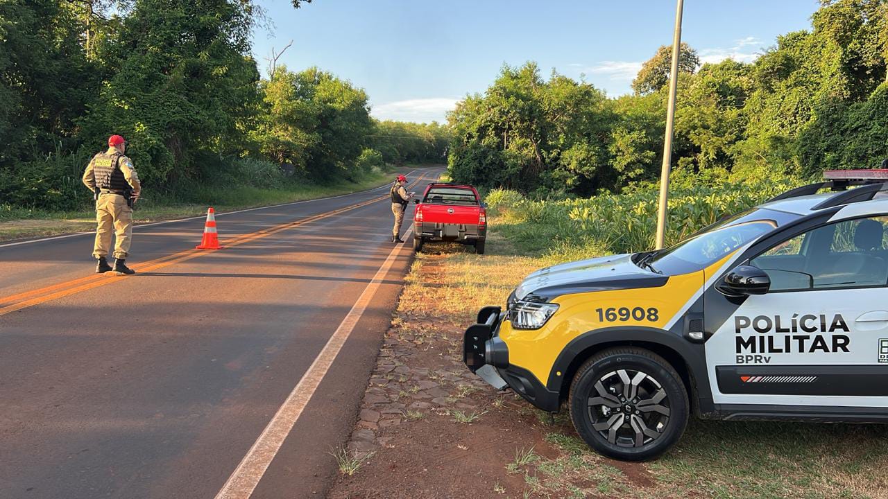 Indivíduo com mandado de prisão é detido durante fiscalização do BPRv em Santa Helena