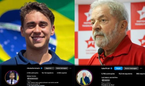 Imagem referente a Deputado Nikolas Ferreira ultrapassa Lula em número de seguidores no Instagram