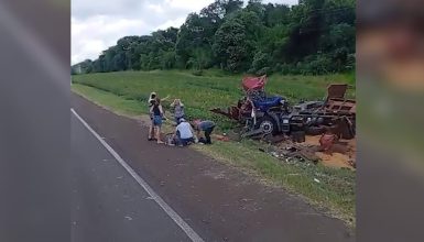 Imagem referente a Gravíssimo acidente é registrado na rodovia BR-277, em Céu Azul