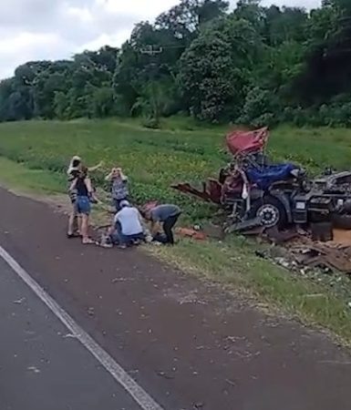 Imagem referente a Gravíssimo acidente é registrado na rodovia BR-277, em Céu Azul