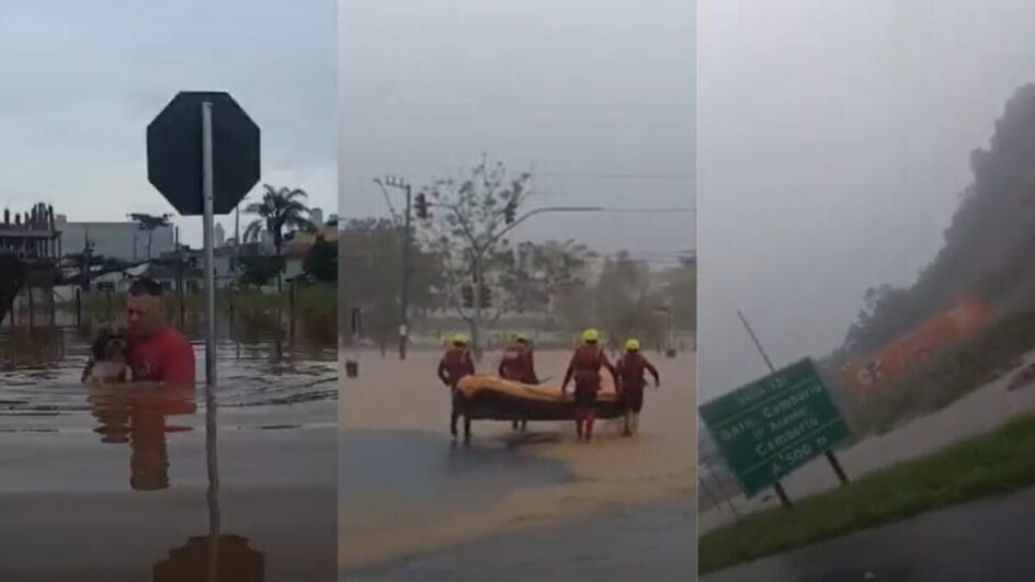 Caos em SC: chuvas intensas causam estragos e interditam BR-101