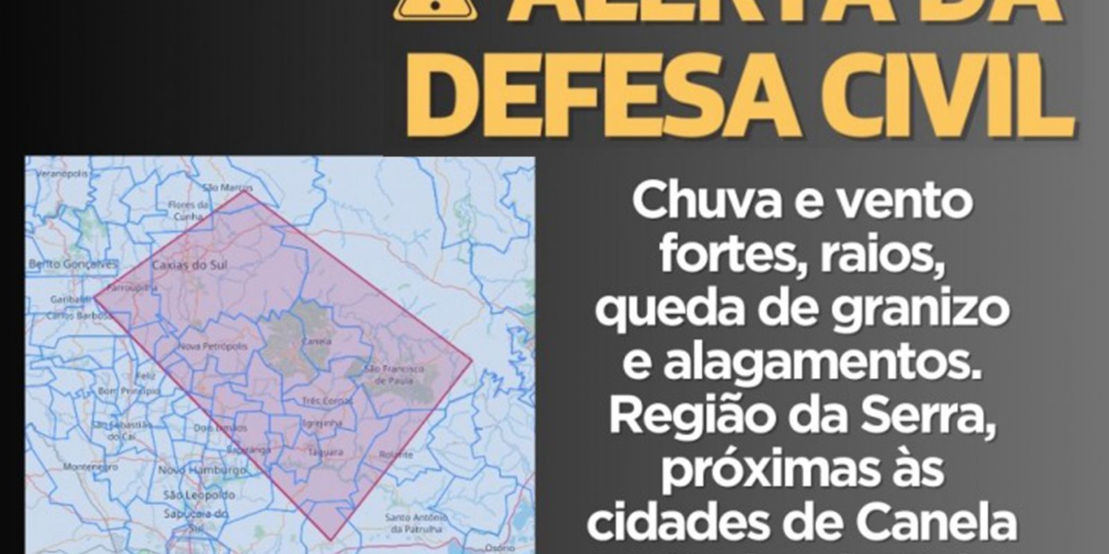Defesa Civil alerta população para risco de novos temporais no RS Defesa Civil alerta população para risco de novos temporais no RS