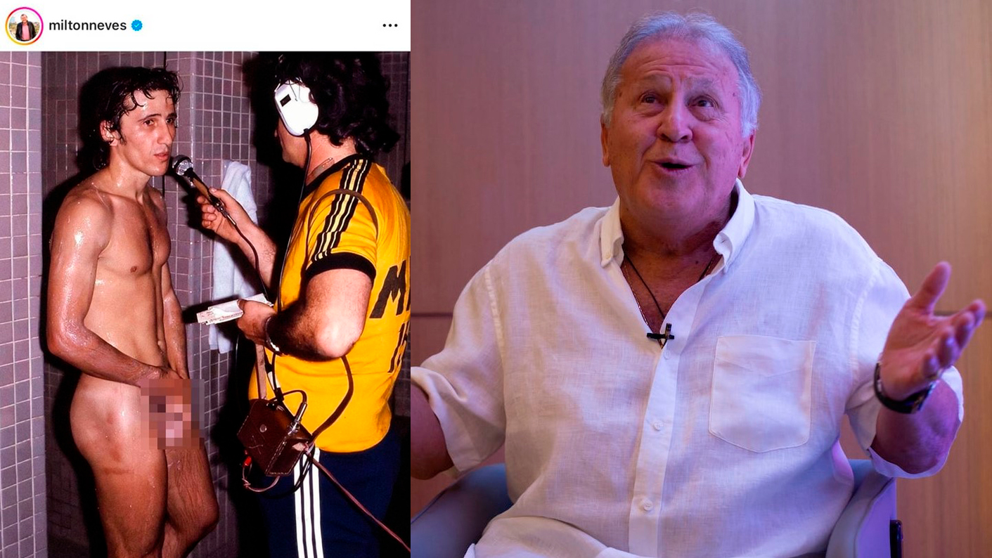 Milton Neves polemiza ao publicar foto do ex-jogador Zico pelado