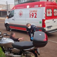 Imagem referente a Jovem motociclista é encaminhada à UPA após acidente na Rua Manaus