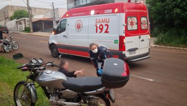 Imagem referente a Jovem motociclista é encaminhada à UPA após acidente na Rua Manaus