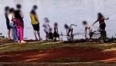 Imagem referente a Flagrante de desrespeito: crianças são flagradas dentro do Lago Municipal de Cascavel