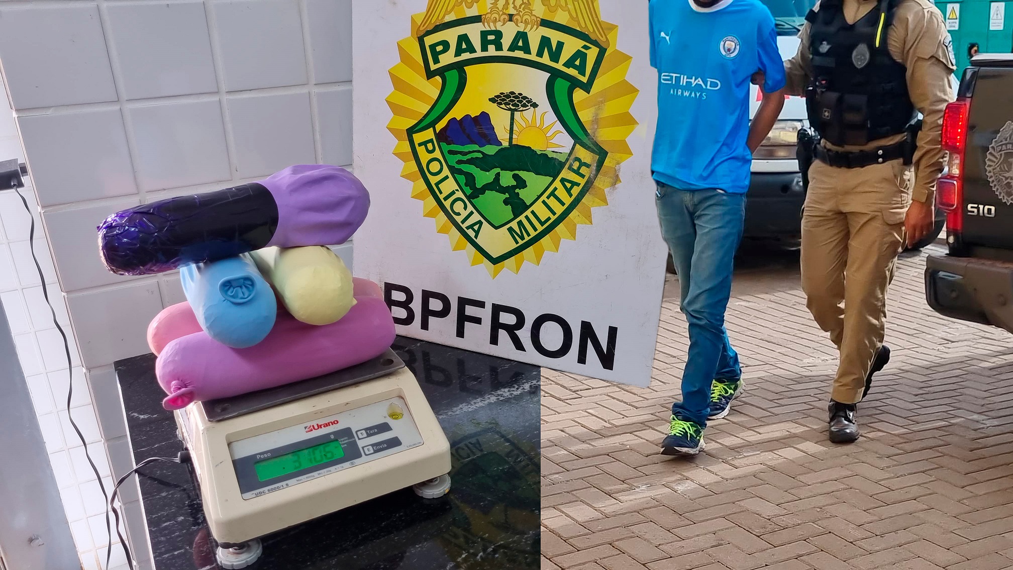Torcedor do Manchester City é preso com haxixe escondidos em objetos com formatos fálicos na Rodoviária de Cascavel Torcedor do Manchester City é preso com haxixe escondidos em objetos com formatos fálicos na Rodoviária de Cascavel