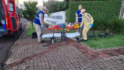 Imagem referente a Ciclista fratura a clavícula após ser atingido por carro no bairro Country