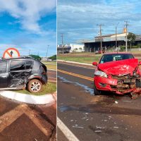 Imagem referente a Veículos ficam destruídos em forte colisão na BR-277, em Santa Tereza do Oeste