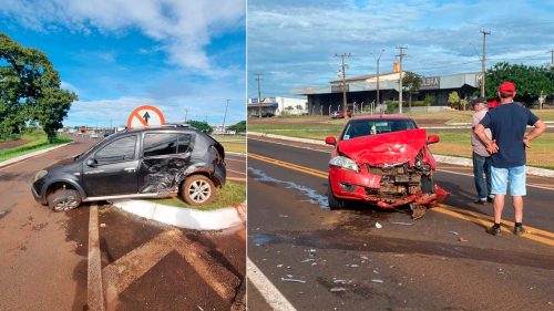 Imagem referente a Veículos ficam destruídos em forte colisão na BR-277, em Santa Tereza do Oeste