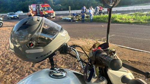 Imagem referente a Motociclista fica ferido em acidente na Marginal da BR-467 em Cascavel