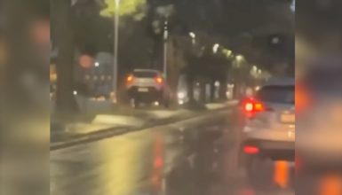 Imagem referente a Motorista é flagrado dirigindo sobre ciclovia em avenida movimentada