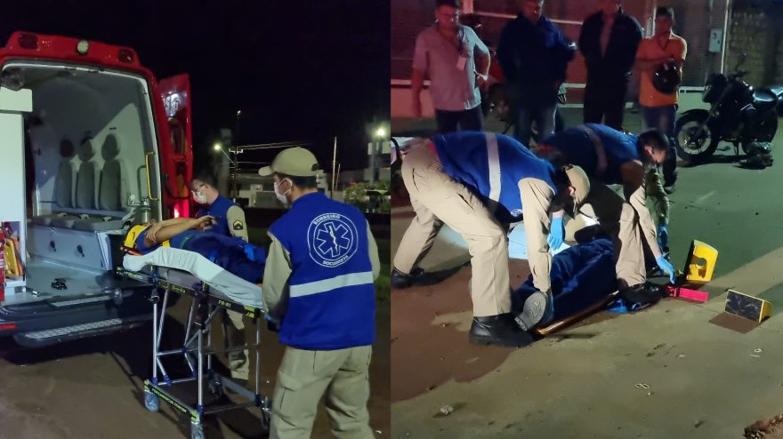 Colisão entre motos deixa três trabalhadores feridos na marginal da BR-277, em Cascavel