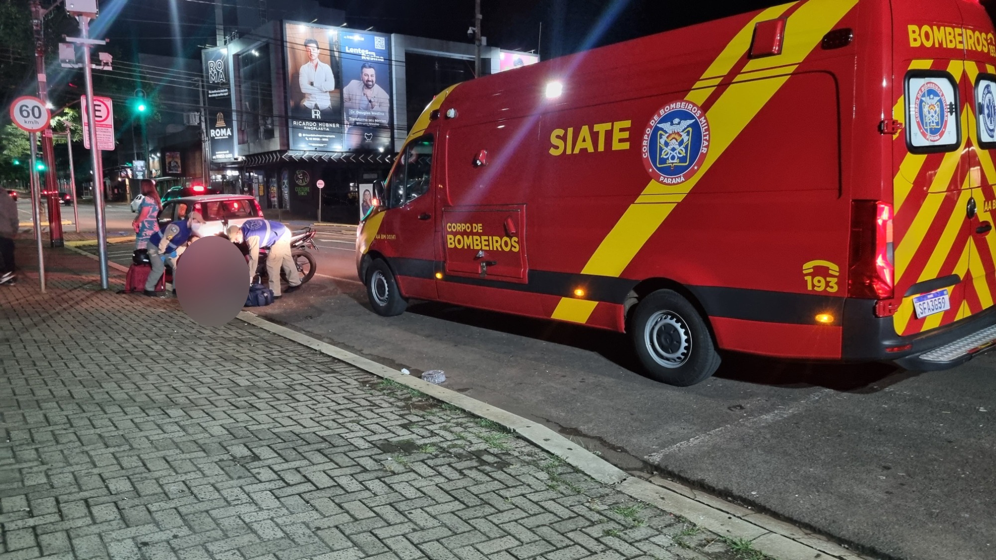 Motociclista fica ferido após acidente na Rua Paraná