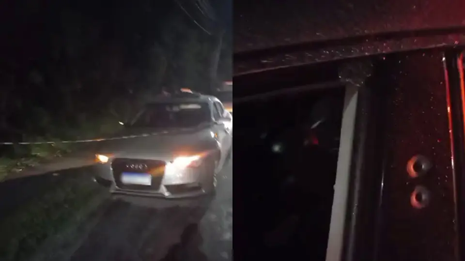 Homem tem carro interceptado e fica em estado grave ao ser baleado várias vezes