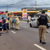 Imagem referente a Motociclista é socorrido após acidente na Avenida Carlos Gomes