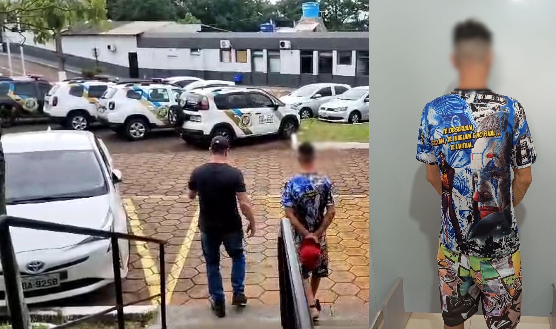 Imagem referente a Com camiseta filosófica, procurado pela Justiça é detido em Cascavel