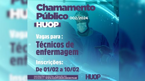 Imagem referente a HUOP divulga chamamento público para Técnicos de Enfermagem