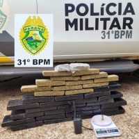 Imagem referente a Denúncia anônima leva a prisão de jovem e apreensão de maconha em Terra Roxa