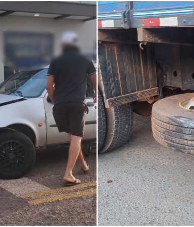 Imagem referente a Batida no Bairro Universitário: Fiesta e caminhão colidem, mas ninguém se fere