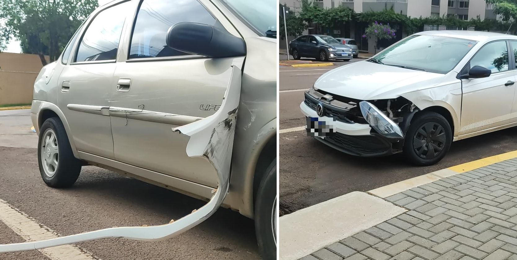 Acidente entre Corsa e Polo é registrado na Rua Paraná Acidente entre Corsa e Polo é registrado na Rua Paraná