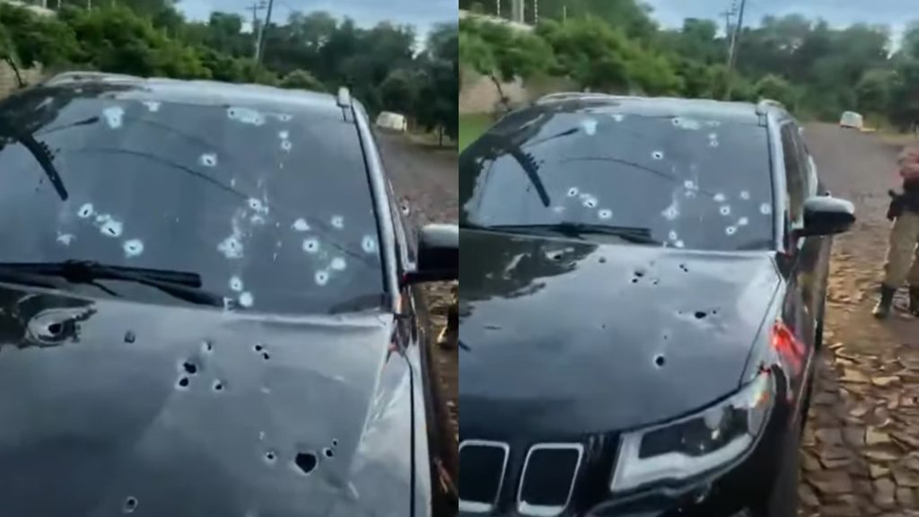 Homem é socorrido pelo Siate após ter carro alvejado por tiros em Medianeira
