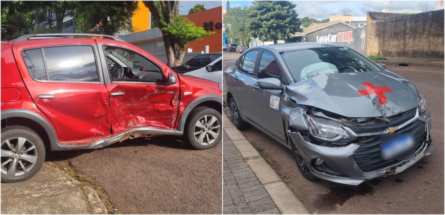 Veículo de Secretaria de Saúde de Iraceminha se envolve em acidente na Rua Vitória