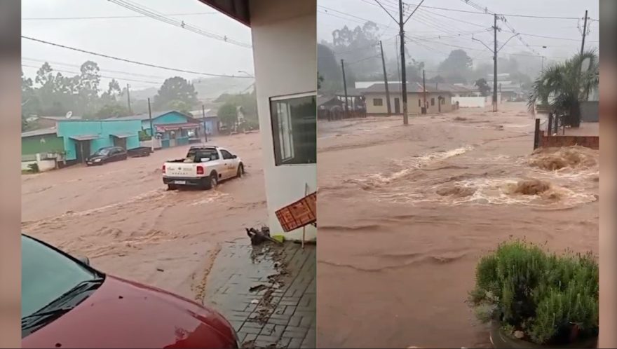 Chuvas recordes inundam ruas, casas e deixam prejuízos em Diamante do Sul