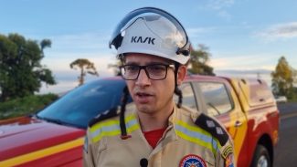 Tenente dos Bombeiros fala sobre grave acidente que matou condutor de 72 anos de micro-ônibus escolar na BR-277