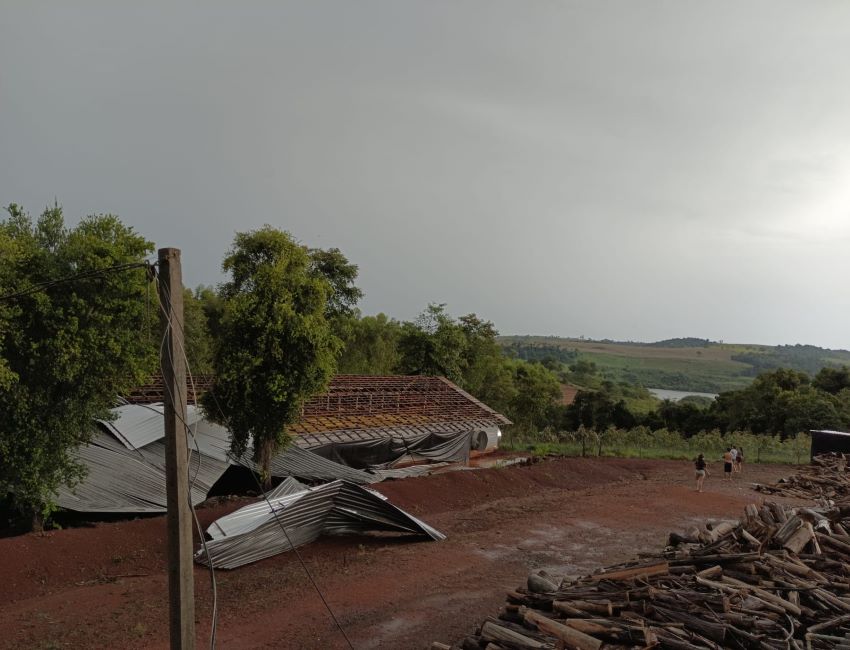 Temporal devasta aviários em Capitão Leônidas Marques