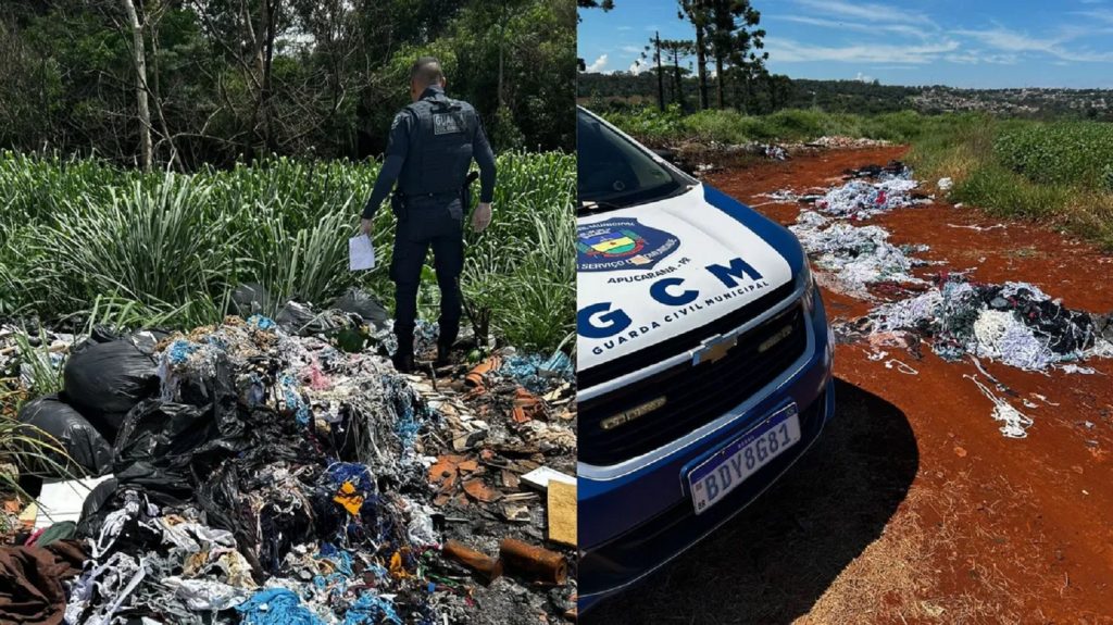 GCM flagra descarte irregular de resíduos de fábrica de confecções