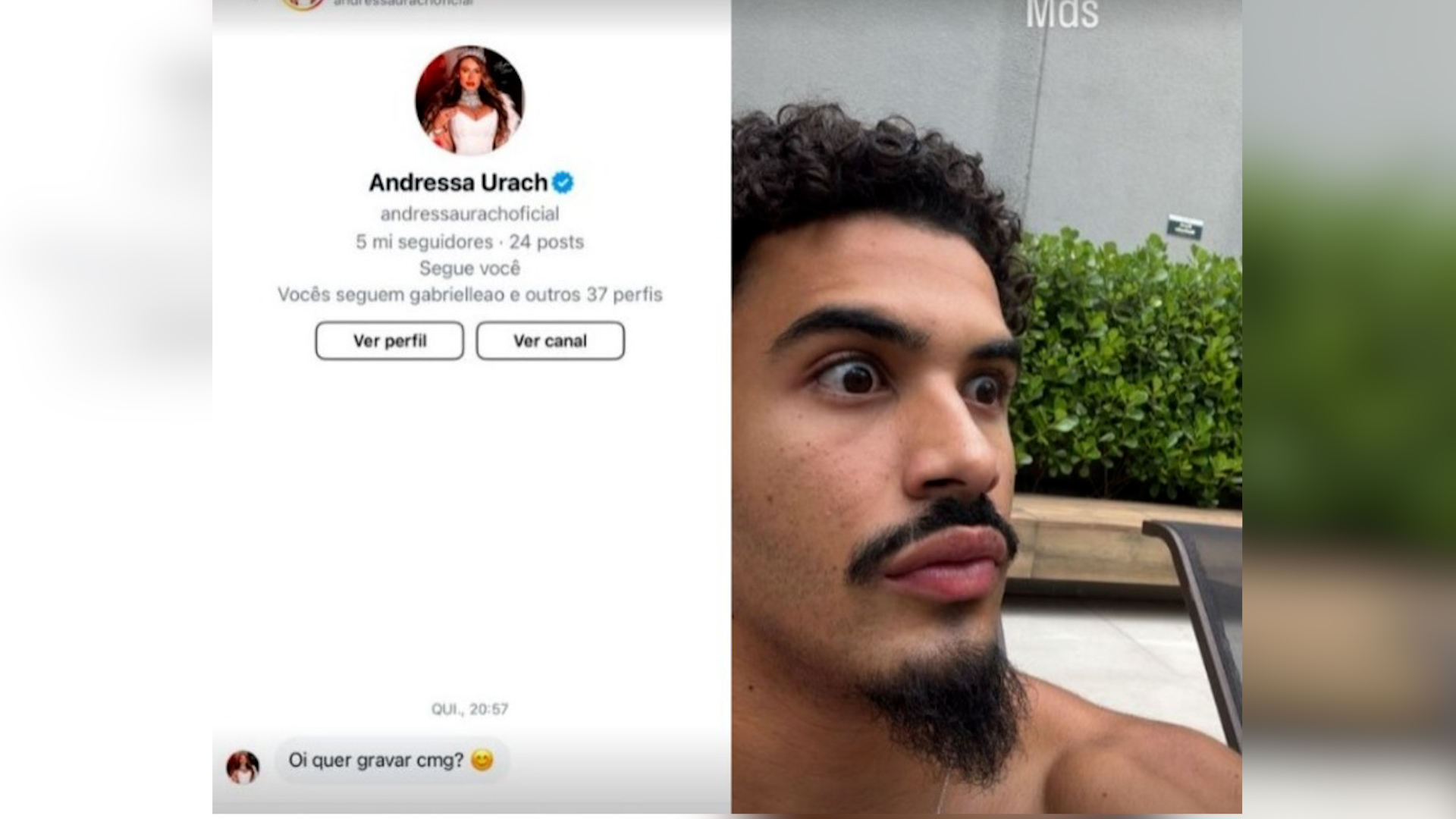Cantor recusa convite ousado de Andressa Urach: “minha mãe me mata” Cantor recusa convite ousado de Andressa Urach: “minha mãe me mata”